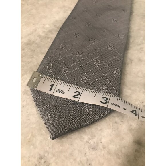 Oscar de La Renta Silk Tie Mens Gray Designer Quiet Luxury Formal - Picture 6 of 6
